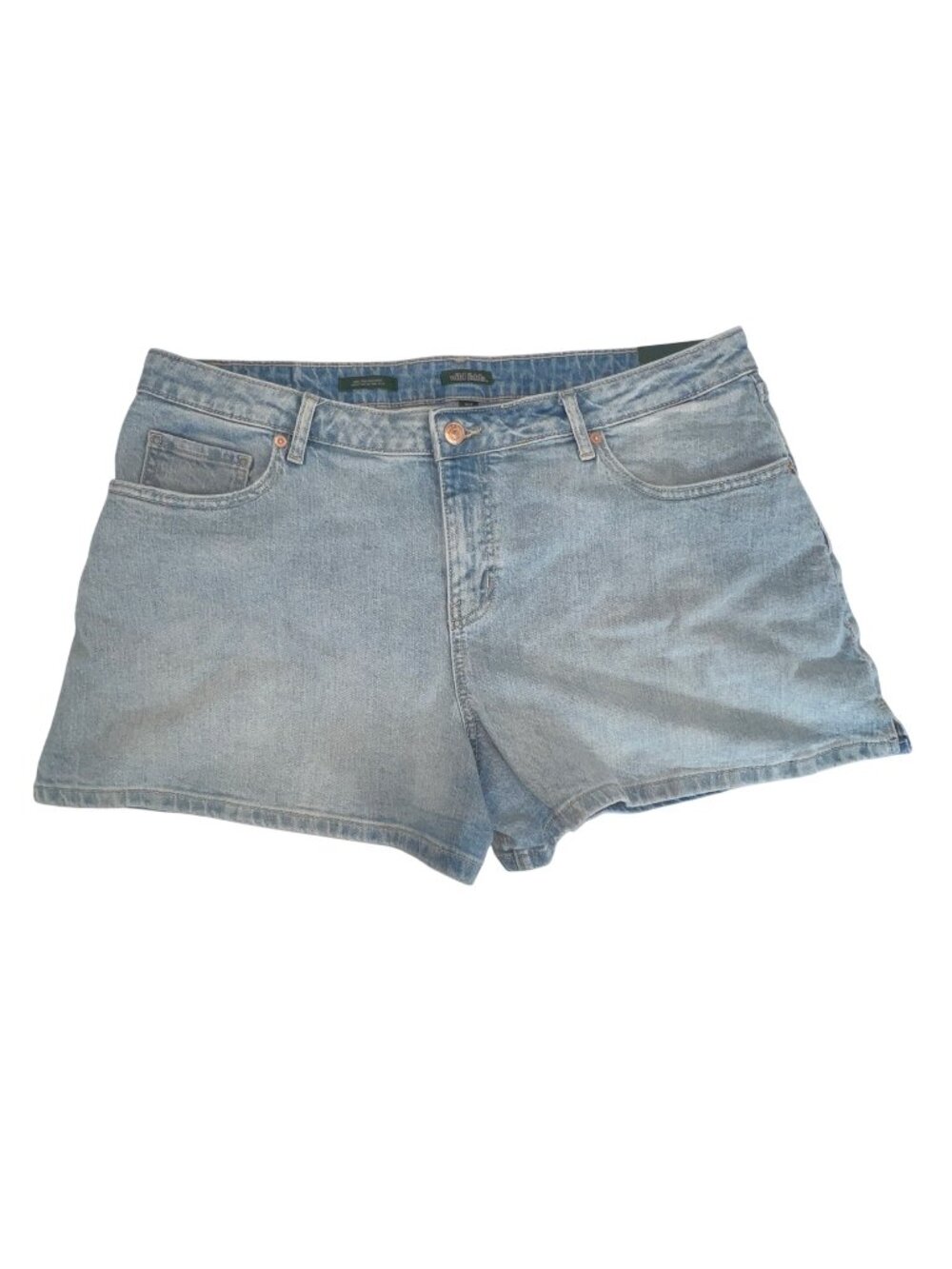 Wild Fable Denim High-Rise Midi Shorts Womens 16 Light Blue Stretch Cotton Blend